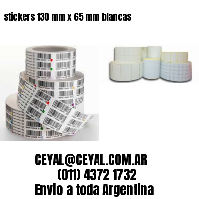 stickers 130 mm x 65 mm	blancas