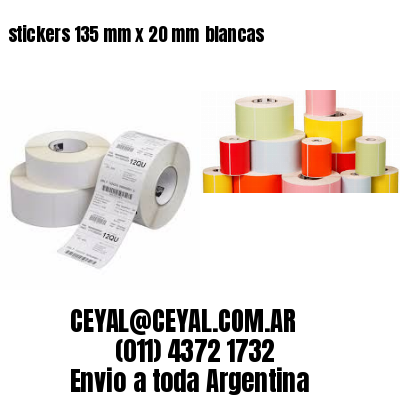 stickers 135 mm x 20 mm	blancas