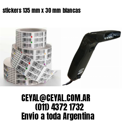 stickers 135 mm x 30 mm	blancas