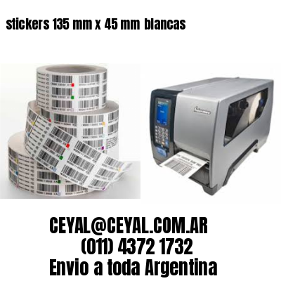 stickers 135 mm x 45 mm	blancas