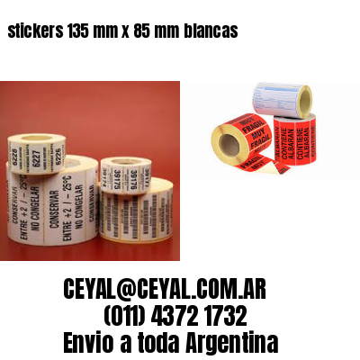 stickers 135 mm x 85 mm	blancas