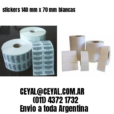 stickers 140 mm x 70 mm	blancas