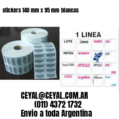 stickers 140 mm x 95 mm	blancas