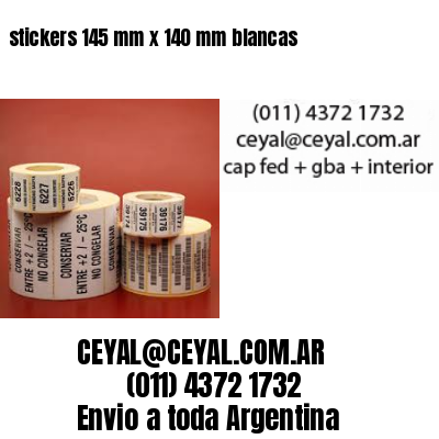 stickers 145 mm x 140 mm	blancas