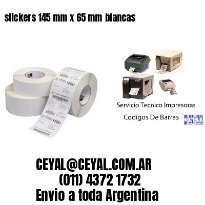 stickers 145 mm x 65 mm	blancas