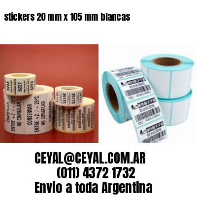 stickers 20 mm x 105 mm	blancas