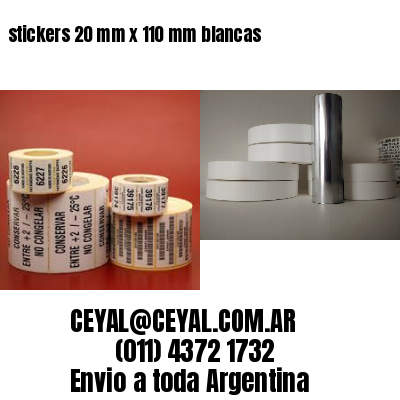 stickers 20 mm x 110 mm	blancas
