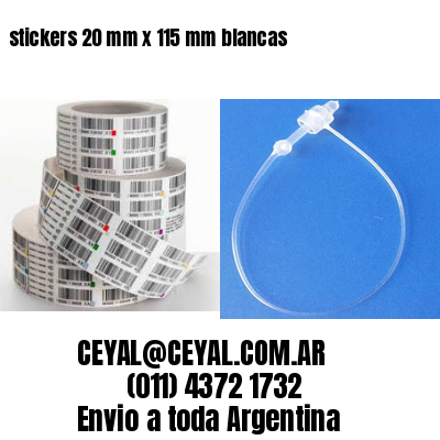 stickers 20 mm x 115 mm	blancas