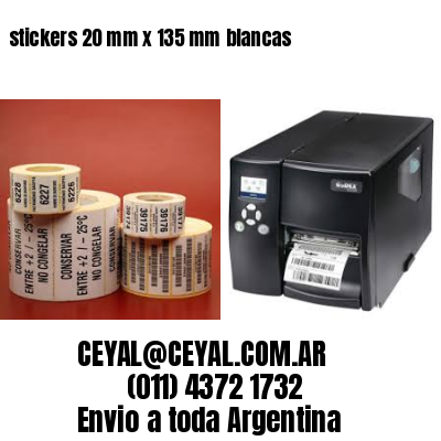 stickers 20 mm x 135 mm	blancas