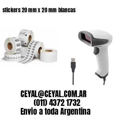 stickers 20 mm x 20 mm	blancas