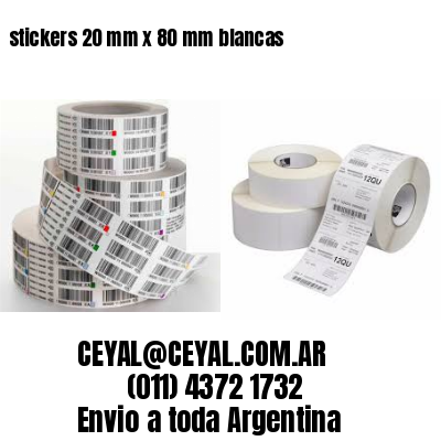 stickers 20 mm x 80 mm	blancas