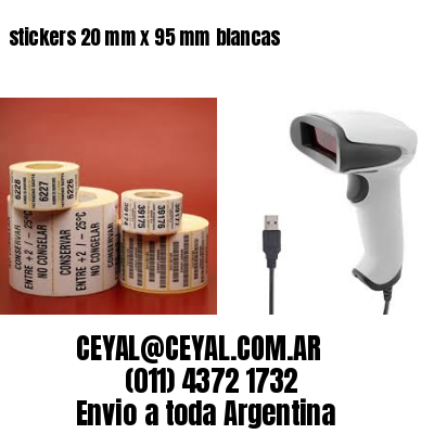 stickers 20 mm x 95 mm	blancas
