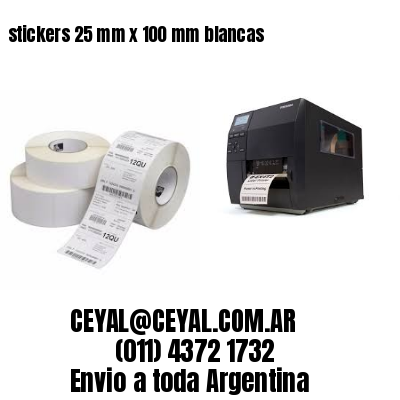 stickers 25 mm x 100 mm	blancas