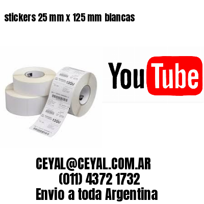 stickers 25 mm x 125 mm	blancas