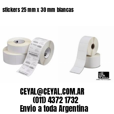 stickers 25 mm x 30 mm	blancas