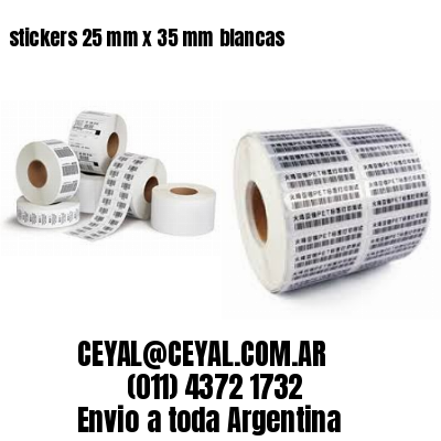 stickers 25 mm x 35 mm	blancas