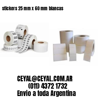 stickers 25 mm x 60 mm	blancas