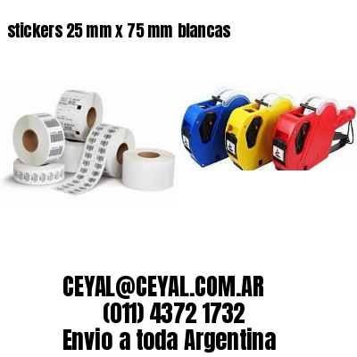 stickers 25 mm x 75 mm	blancas