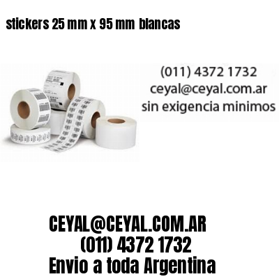 stickers 25 mm x 95 mm	blancas