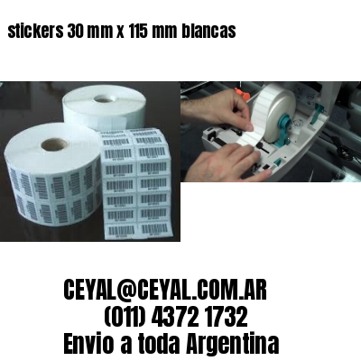 stickers 30 mm x 115 mm	blancas