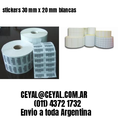 stickers 30 mm x 20 mm	blancas