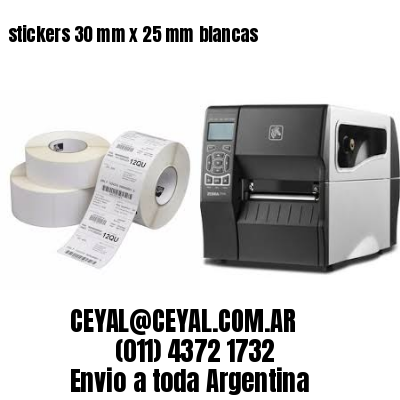 stickers 30 mm x 25 mm	blancas