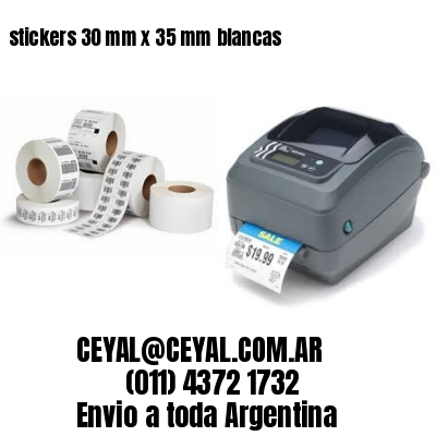 stickers 30 mm x 35 mm	blancas