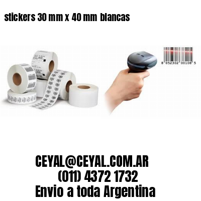 stickers 30 mm x 40 mm	blancas