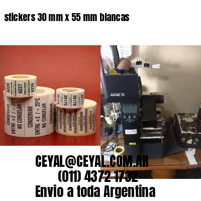 stickers 30 mm x 55 mm	blancas