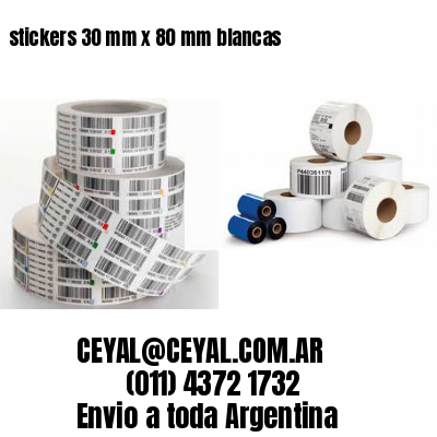 stickers 30 mm x 80 mm	blancas