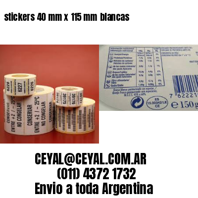 stickers 40 mm x 115 mm	blancas