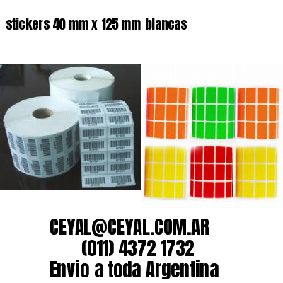 stickers 40 mm x 125 mm	blancas