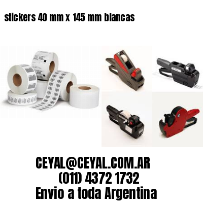 stickers 40 mm x 145 mm	blancas