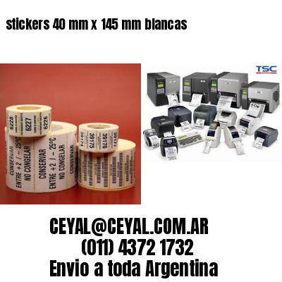 stickers 40 mm x 145 mm	blancas