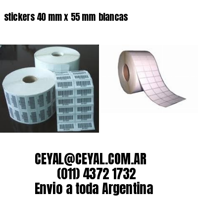 stickers 40 mm x 55 mm	blancas