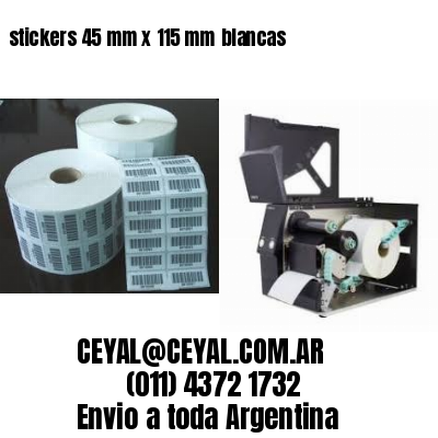 stickers 45 mm x 115 mm	blancas
