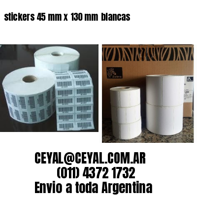 stickers 45 mm x 130 mm	blancas
