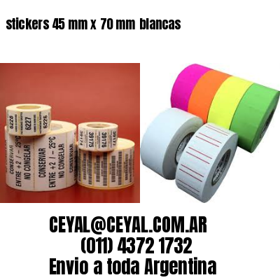 stickers 45 mm x 70 mm	blancas