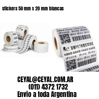 stickers 50 mm x 20 mm	blancas