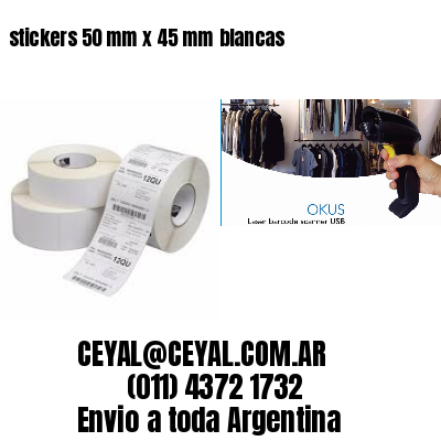 stickers 50 mm x 45 mm	blancas