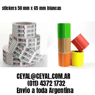 stickers 50 mm x 65 mm	blancas