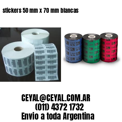 stickers 50 mm x 70 mm	blancas