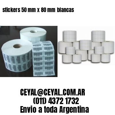 stickers 50 mm x 80 mm	blancas