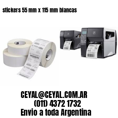 stickers 55 mm x 115 mm	blancas