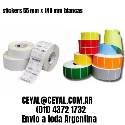 stickers 55 mm x 140 mm	blancas