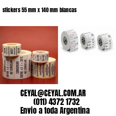 stickers 55 mm x 140 mm	blancas