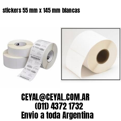 stickers 55 mm x 145 mm	blancas