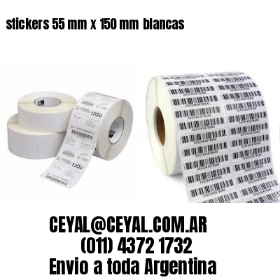 stickers 55 mm x 150 mm	blancas