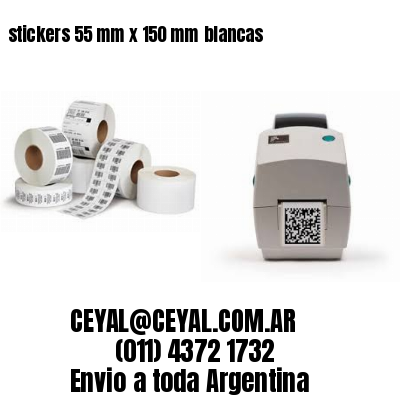 stickers 55 mm x 150 mm	blancas