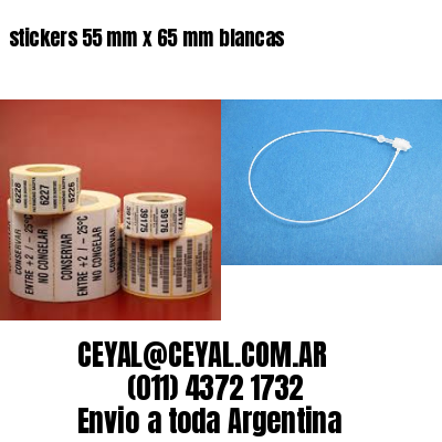 stickers 55 mm x 65 mm	blancas